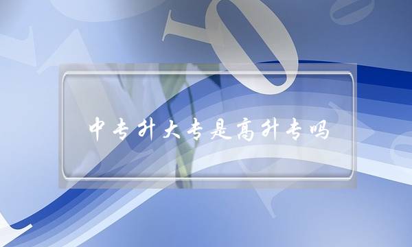  中专升大专是高升专吗(中专升大专的学校有哪些)
